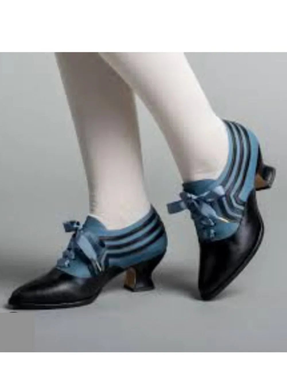 American Duchess Bernadette Blue/Black Edwardian Oxford Shoe Women's Size 9.5 - Picture 14 of 14